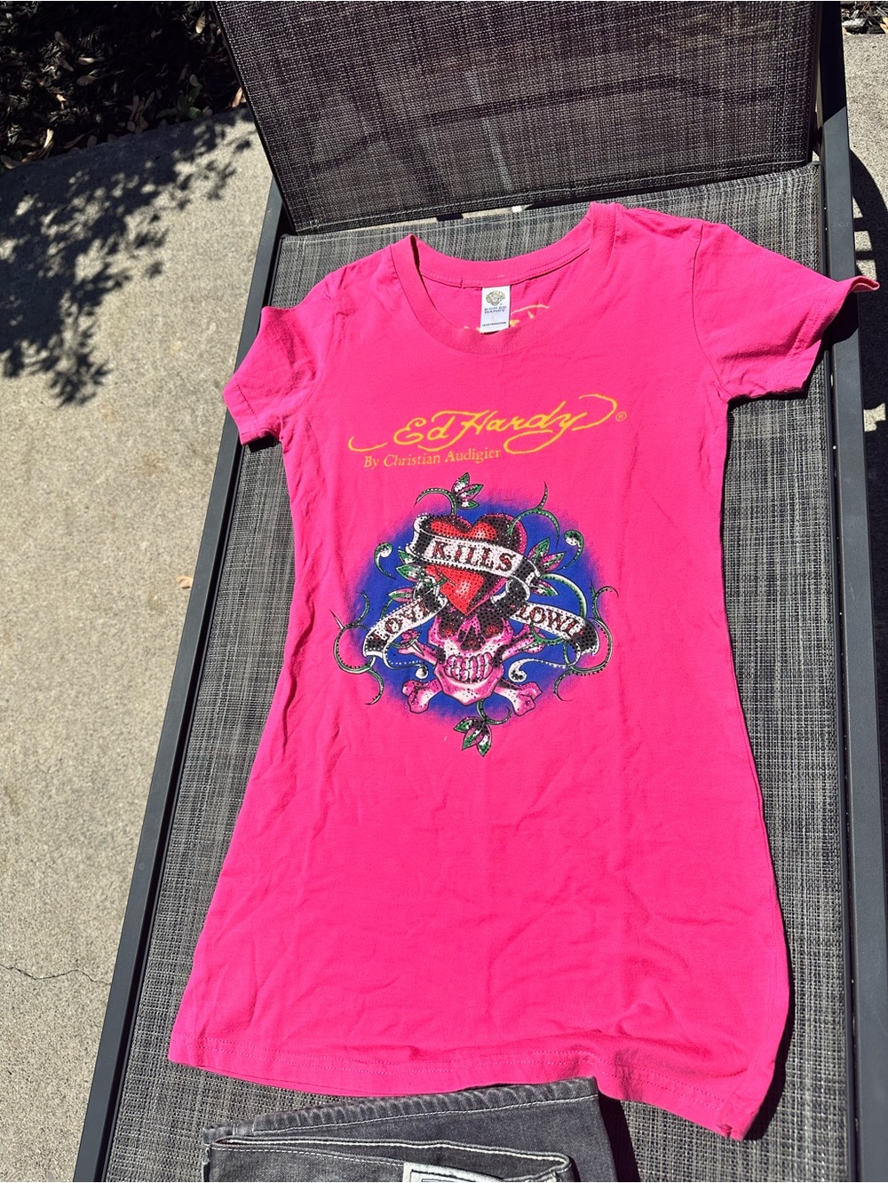 Ed Hardy Hot Pink Short Sleeve Graphic Tee